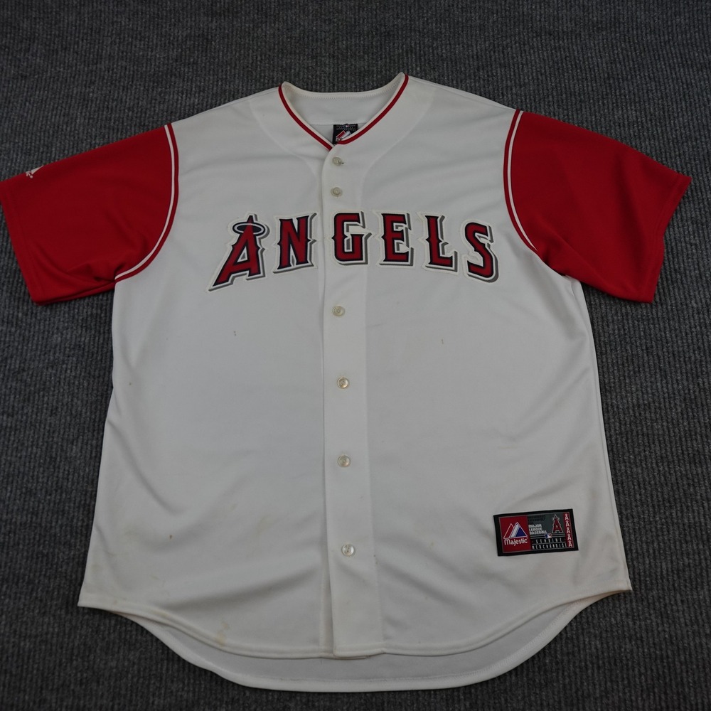 Vintage Los Angeles Angels Jersey Mens XL White MLB Baseball Majestic USA
